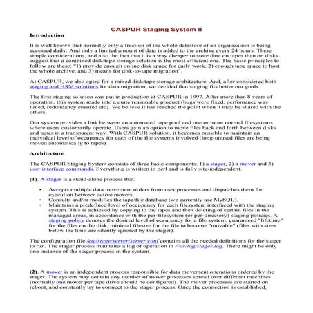CASPUR Staging System II