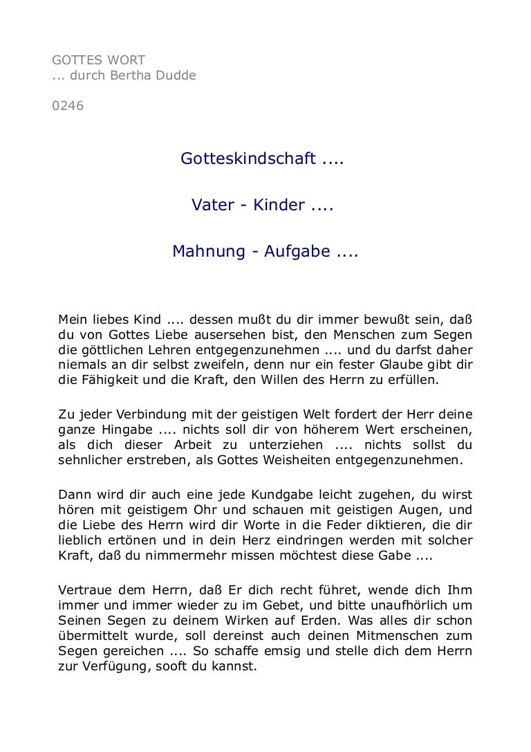0246 Gotteskindschaft Vater Kinder Mahnung