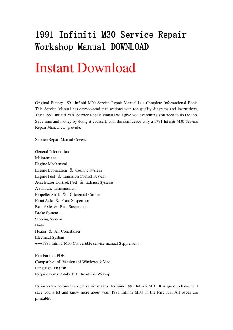 1991 M30 Service Repair Manual