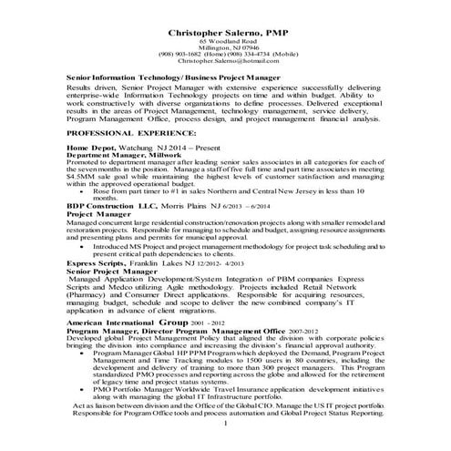 Christopher Salerno Resume