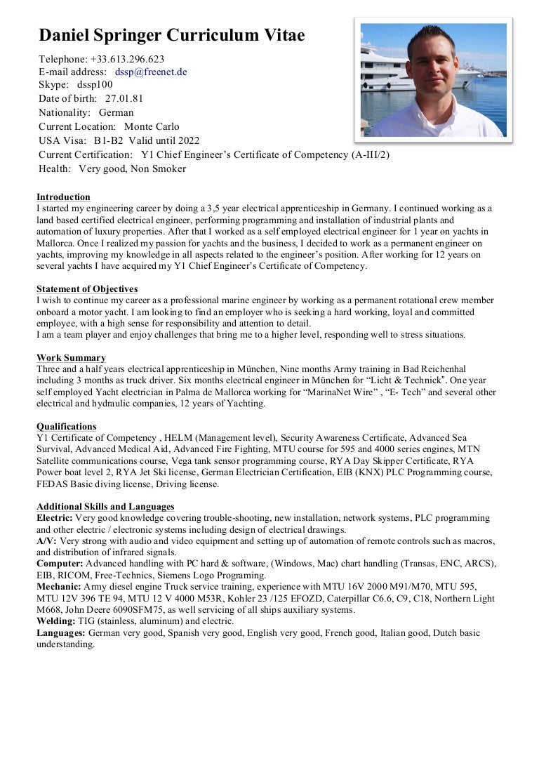 Cv Daniel Springer 11 03 16 Linked In