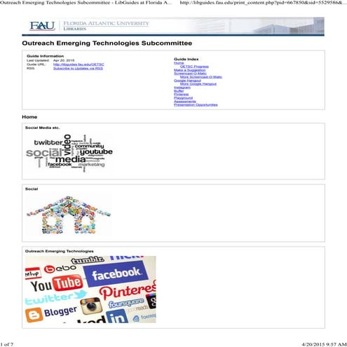 Outreach Emerging Technologies Subcommittee - LibGuides at Florida Atlantic U...