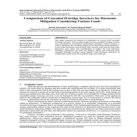 FPGA Based Selective Harmonic Elimination Technique for Multilevel ...