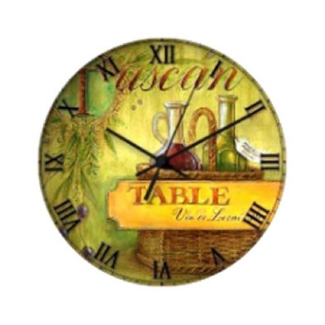 028 wallclocktablewithwinebottleswallclocks
