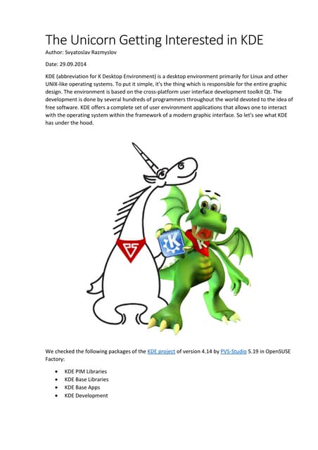 The Unicorn Getting Interested in KDE