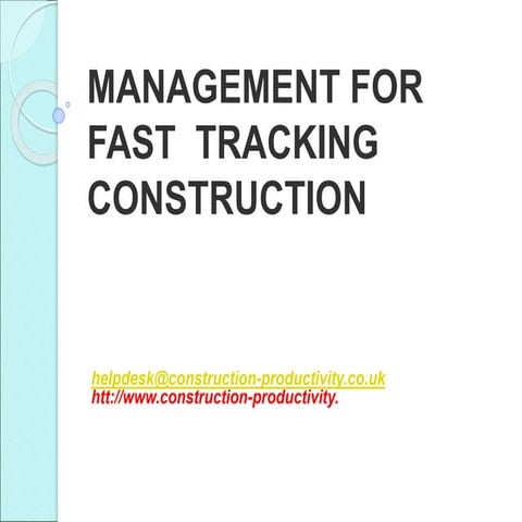 029 fast-tracking projects