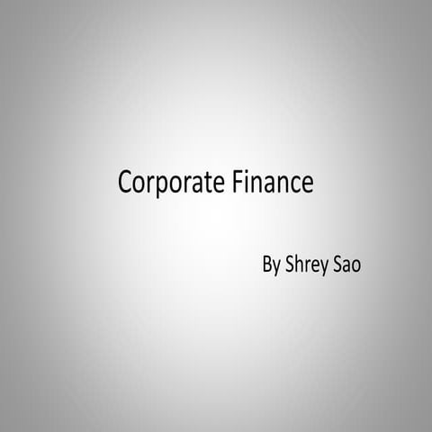 corporate finance