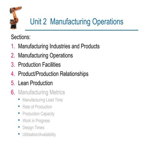 manufacturing operations