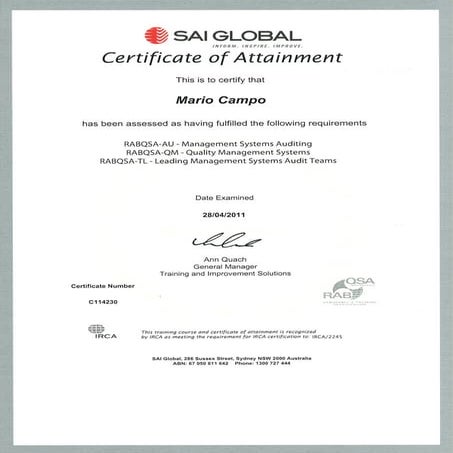 SAI-CertificateandStatementLeadAuditor