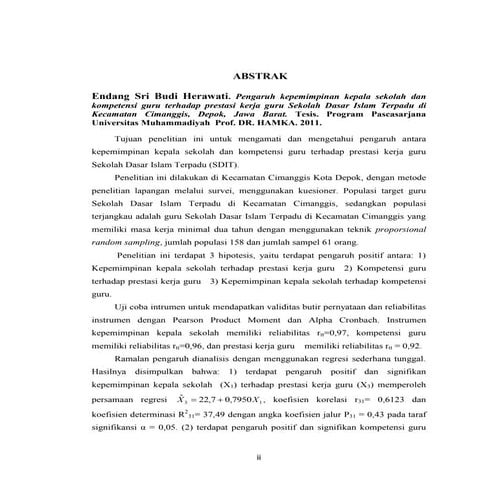 PENGARUH  KEPEMIMPINAN KEPALA  SEKOLAH DAN  KOMPETENSI PROFESIOANAL GURU TERH...