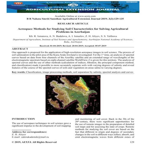 ASSESSMENT OF SOIL SALINITY USING REMOTE SENSING | PPTX