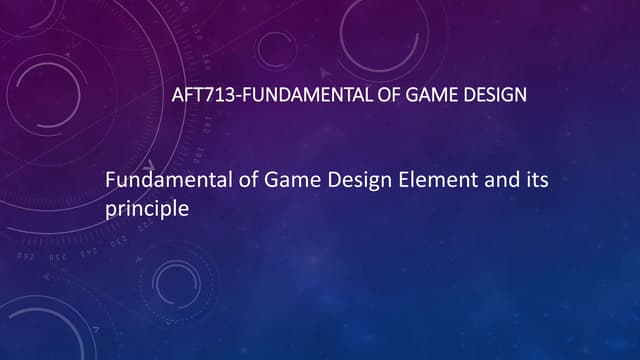 Fundamental of game design part 2