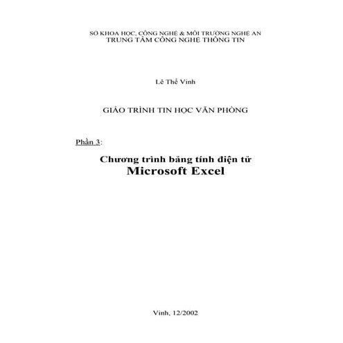 Hướng dẫn sử dụng Microsoft Excel cơ bản