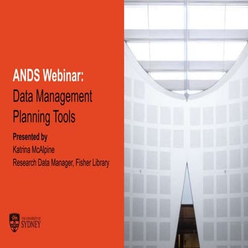 DMP Tool at University of Sydney