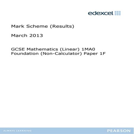 02b 1 ma0_1f_-_march_2013_mark_scheme