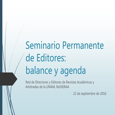 Seminario Permanente de Editores: balance y agenda