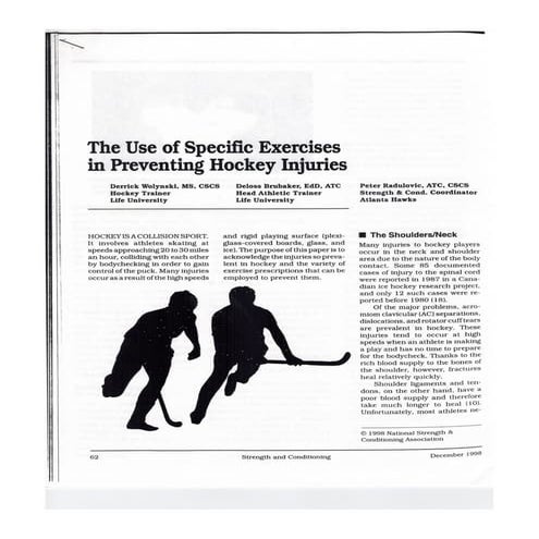 Injury prevention and Strength Training