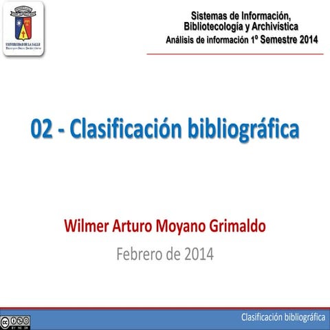 02 clasificacion bibliográfica