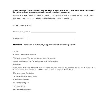 Contoh kajian tindakan 2012