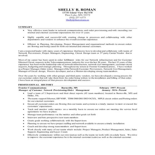 Shelly Roman Resume