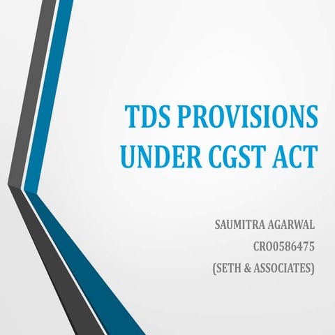 TDS provisions under CGST Act