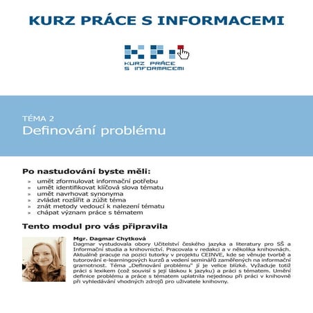 Definování problému a práce s tématem