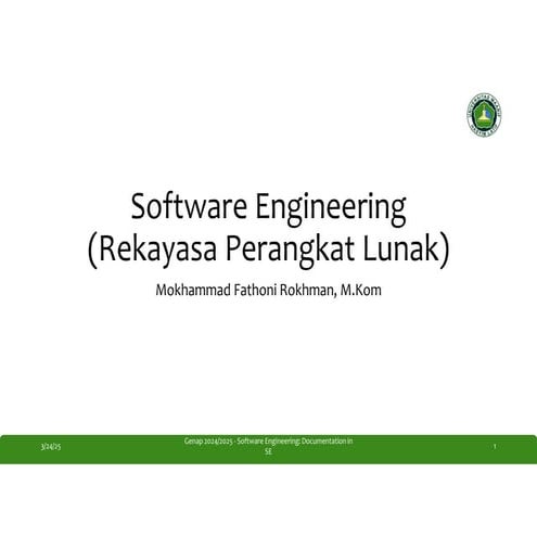 Comprehensive Guide to Documentation in Software Engineering Projects | PDF