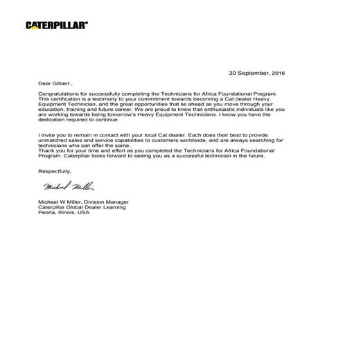 Gilbert CAT Letter | PDF