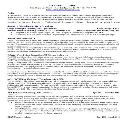 Chris Dabo Resume 20160915