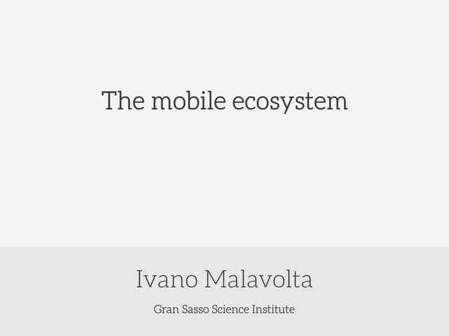 The mobile ecosystem and development strategies