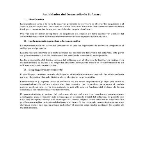 Etapas del Proceso de la Ingeniería del Software