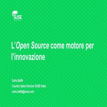 L'Open Source come motore per l'innovazione