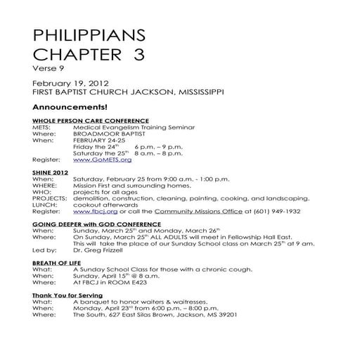 02 February 19, 2012 Philippians, Chapter 3  Verse 9