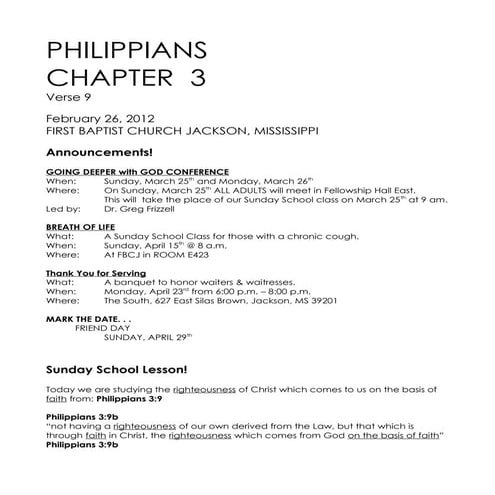 02 February 26, 2012 Philippians, Chapter 3 Verse 9