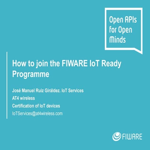 How to Join the Fiware IoT-Ready Programme