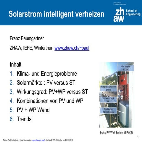 Solarstrom intelligent verheizen