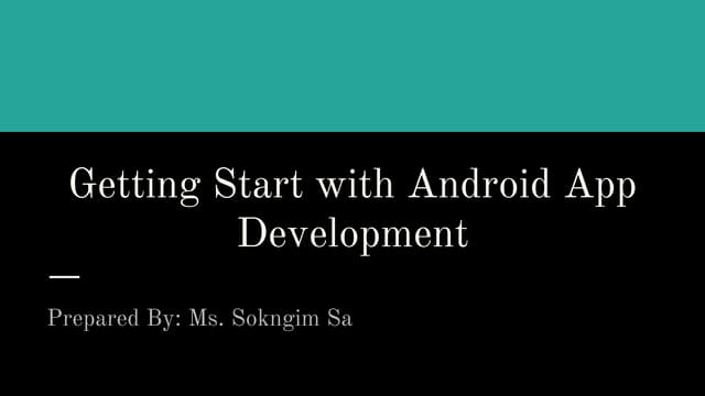 02 getting start with android app development