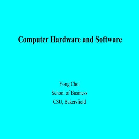 Computer Hardware and Software Hw and SW .ppt