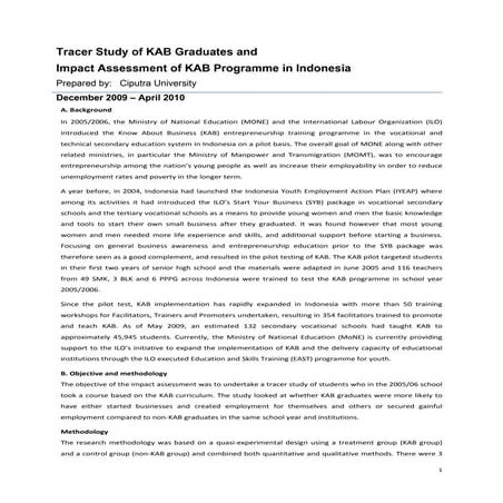03 lao pdr tracer study and impact assessment synthesis | PDF