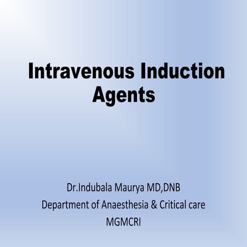 Intravenous induction agents