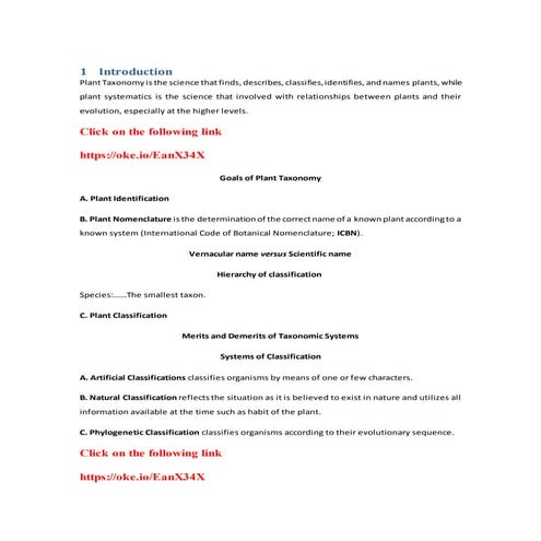 Taxonomy of Flowering Plants (introduction)