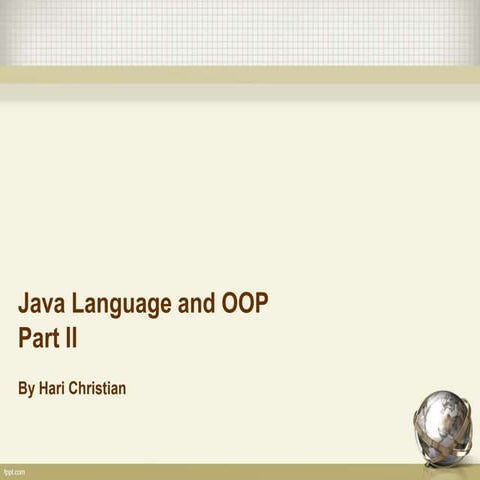 02 Java Language And OOP PART II | PPT