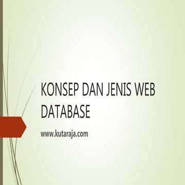 Konsep dan jenis webdatabase