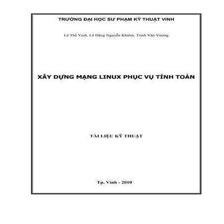 XÂY DỰNG MẠNG LINUX PHỤC VỤ TÍNH TOÁN