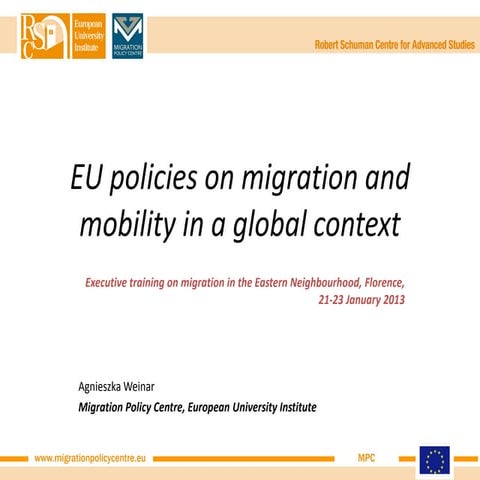 EU policies on migration and mobility in a global context