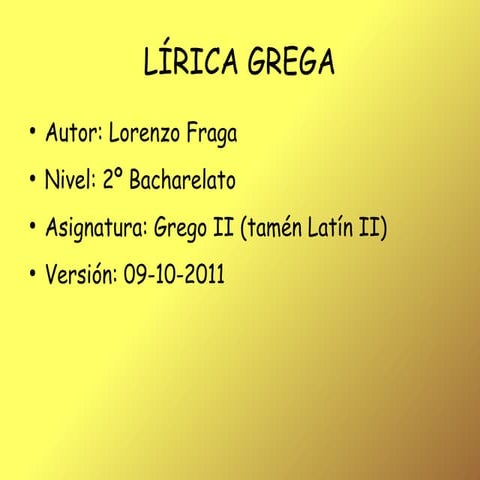 A LÍRICA GREGA