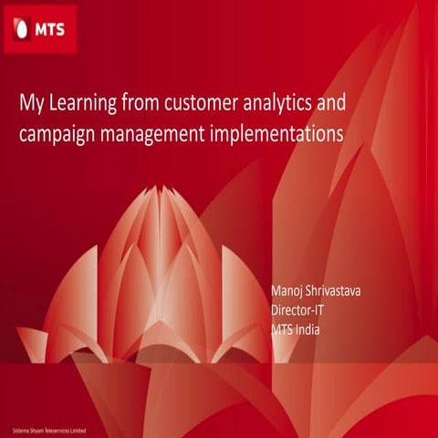 Learnings from customer analytics and campaign management implementations