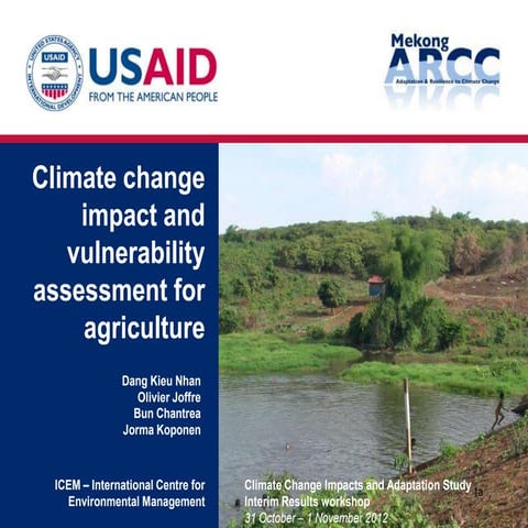 Climate Change Impact and Vulnerability Assessment for Agriculture in LMB