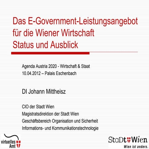 OSenR Dipl.-Ing. Johann Mittheisz (Magistratsdirektion der Stadt Wien )