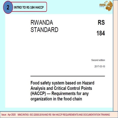 HACCP CLAUSES REQUIREMENTS AND DOCUMENTATION
